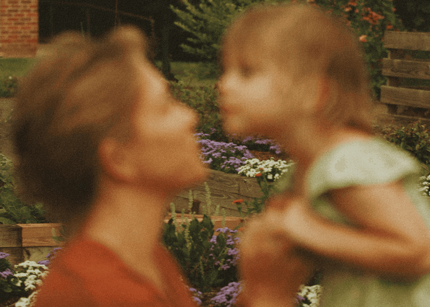 A woman playing with her child